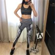 Honeycomb Skull Fitness Legging Solid Color Sexy Fashion Print Leggings Polyester Wings High Waist Women Legging (US 10-16W) on Sale