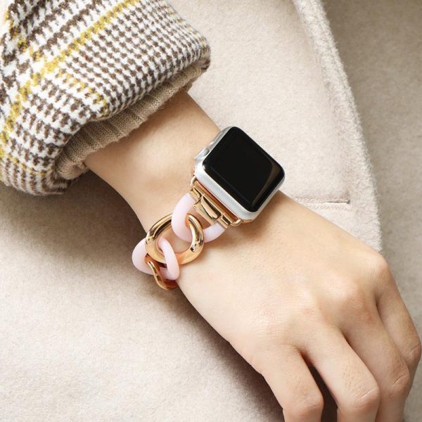 Gold Stainless Steel Denim Chain Women Men Watch Bands For Apple Watch Series Wrist Bracelet Belt iWatch Discount