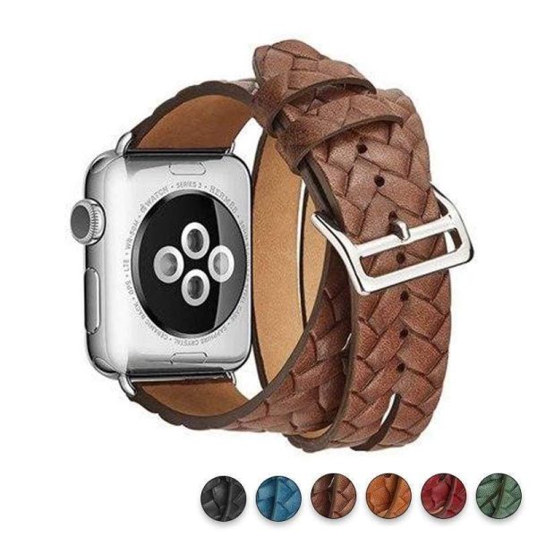 Leather Loop For Apple watch band 44mm 40mm 42mm 38mm iWatch strap Series 1 2 3 4 5 6 Double Tour wrist band Bracelet belt - USA Fast Shipping Online Sale