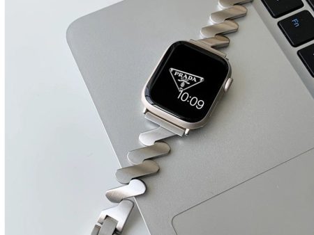 Elegant Moebius Z-shaped Metal Watch Band for Apple Watch 9-1 For Sale