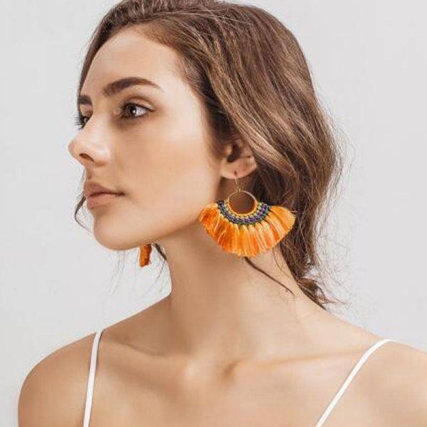 Fashion Hot Fringed Statement Earrings For Women Female Wedding Gifts Boho Tassel Drop Dangle Earrings Jewelry 5509 For Discount