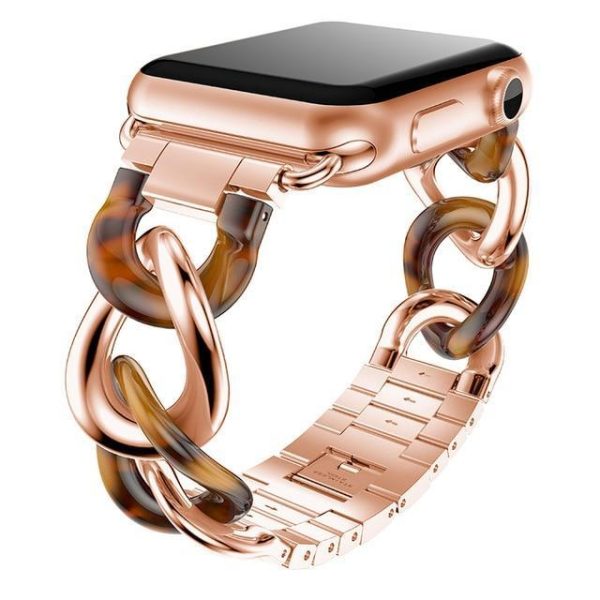 Gold Stainless Steel Denim Chain Women Men Watch Bands For Apple Watch Series Wrist Bracelet Belt iWatch Discount