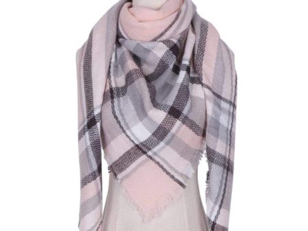 29 Designs, Triangle Small Plaid Cashmere blend checked blanket Scarf For Sale