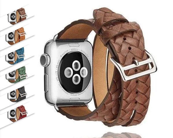 Leather Loop For Apple watch band 44mm 40mm 42mm 38mm iWatch strap Series 1 2 3 4 5 6 Double Tour wrist band Bracelet belt - USA Fast Shipping Online Sale