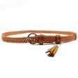 105cm Retro student knitted leather belts for women casual white tassels woven belts and straps female thin belt Cheap