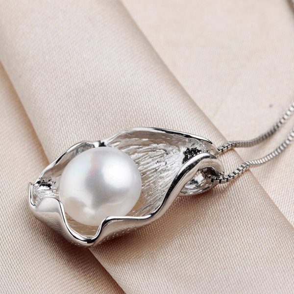 High Quality Real Natural Freshwater Pearl Pendant Women Fashion Elegant 925 Sterling Silver Big Pearls Jewelry Lowest Price on Sale