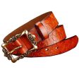 Fashion Wide Genuine leather belt woman vintage Floral Second Layer Cow skin belts for women Top quality strap female for jeans For Cheap