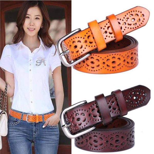 New Women Fashion Wide Genuine Leather Belt Woman Without Drilling Luxury Jeans Belts Female Top Quality Straps Ceinture Femme For Sale