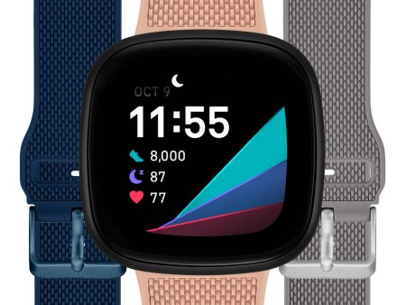 Silicone Keeperless Bands for Fitbit Versa & Sense, 3-Pack Online