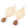 Drop Earrings Pendientes Copper Shell Natural Stone Statement Earrings For Women Wedding Party Jewelry Bohemian Fashion