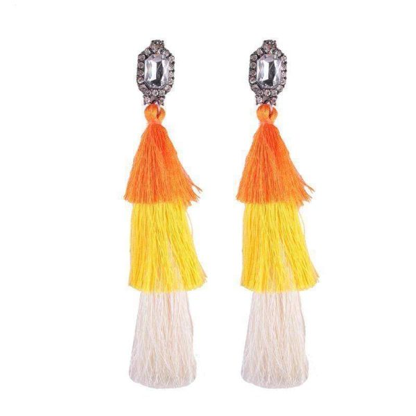 New Design Fashion Long Tassel Earrings Bohemian Wedding Jewelry Statement Hot Sale Dangle Drop Earring for Women Fashion