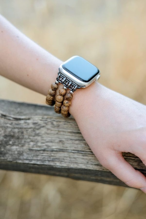 Sandalwood Bead Bracelet Apple Watch Band Cheap