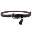 105cm Retro student knitted leather belts for women casual white tassels woven belts and straps female thin belt Cheap