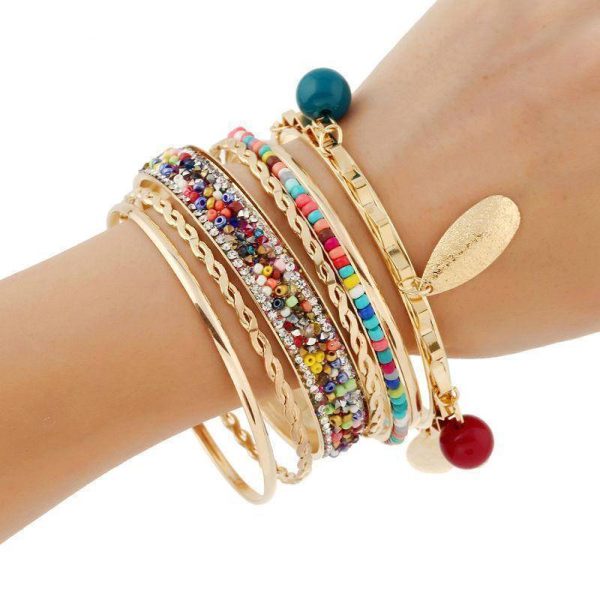 Boho charms tribal ethnic bangle tassel bracelet & bangles Supply