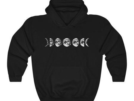 Moon Phases Hooded Sweatshirt - Moon Hooded Sweatshirt - Moon Phases - Unisex Online now