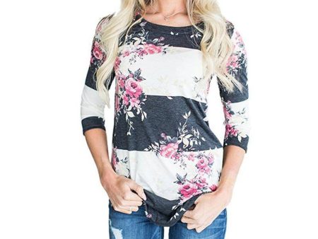 Printed Floral Flower T Shirt Women Top Tees Online Sale