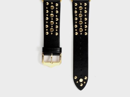 Black Cosmos Leather Watchband For Sale