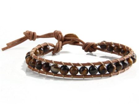 Leather Bracelet Natural Stone Bead Bracelets on Sale