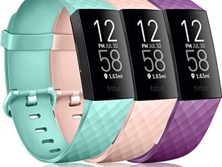 Pack 3 Silicone Bands for Fitbit Charge 4   Fitbit Charge 3   Charge 3 SE Replacement Wristbands. Cheap