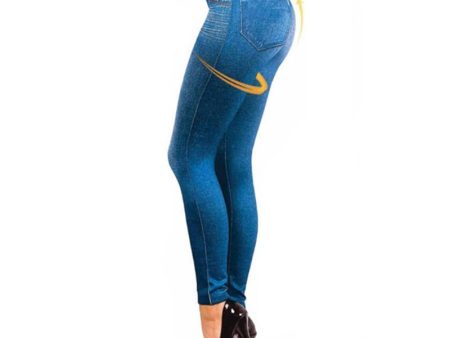 Hot Jeans for Women Denim Pants with Pocket Pull Cashmere Body Imitation Cowboy Slim Leggings Women Fitness Dropshipping (US 4-20W) For Cheap