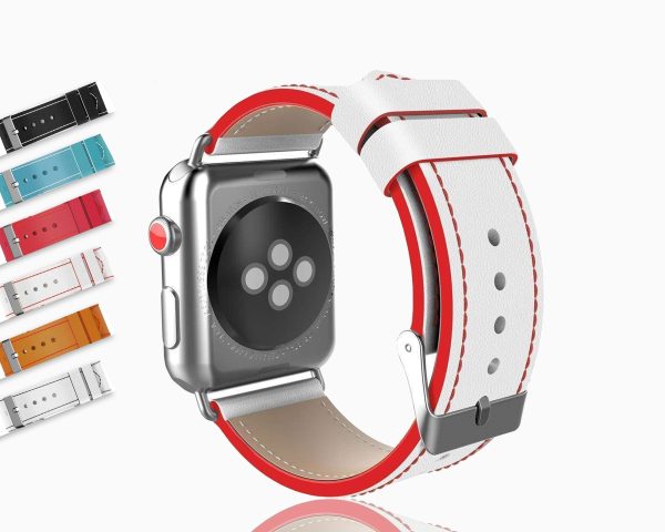 New Fashion Watchband for Apple Watch Band 44mm  40mm  42mm  38mm Watchband Genuine Leather Belt for Iwatch Series 1 2 3 4 5 6 Strap Leather Online Sale