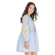 Vintage floral embroidery V neck plaid dress (US 8-16) Fashion