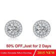 Silver Color Earring Stud with 0.75 ct Hearts and Arrows Cut AAA Cubic Zirconia Fashion Earring Jewelry OE104 Sale