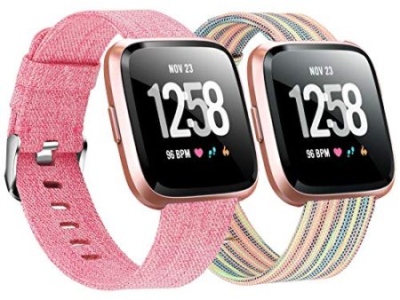 2-Pack Compatible Fitbit Versa   Fitbit Versa 2   Fitbit Versa Lite Breathable Woven Strap For Cheap