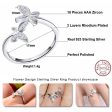 Butterfly Adjustable Rings - Austrian Cubic Zirconia, Silver Online Hot Sale