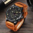 Mens Watch, Military Tactical sports Blue glass -  Casual Quartz Wristwatch,  Leather Waterproof Supply