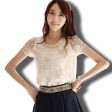 fashion Summer New Offer women s chiffon shirt lace top beading embroidery o-neck  Women s Blouses Blouse  S-XXXL  d338A31 (US 2-16) Online Hot Sale