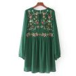 Floral Embroidery long shirt   Mini Dress (US 4 -10) For Cheap