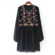 Floral Embroidery long shirt   Mini Dress (US 4 -10) For Cheap