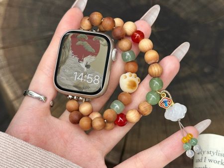 Sandalwood beads for Apple watch bracelet Online Sale