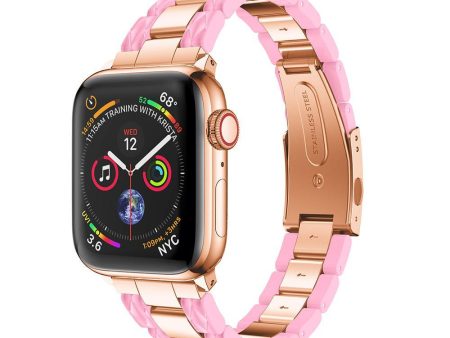 Apple Watch Series 6 5 4 3 2 Band, Cellulose Acetate Made Strap for iWatch 38mm, with Metal Links Bracelet Smart Wristband Supply