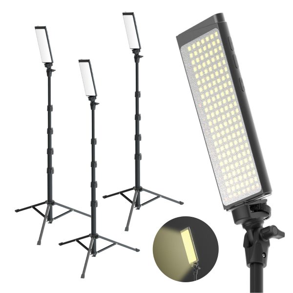 PRO3 - Three Point Lighting Set - Three 180 LED Lights & Three Pro Stands Kit For Discount