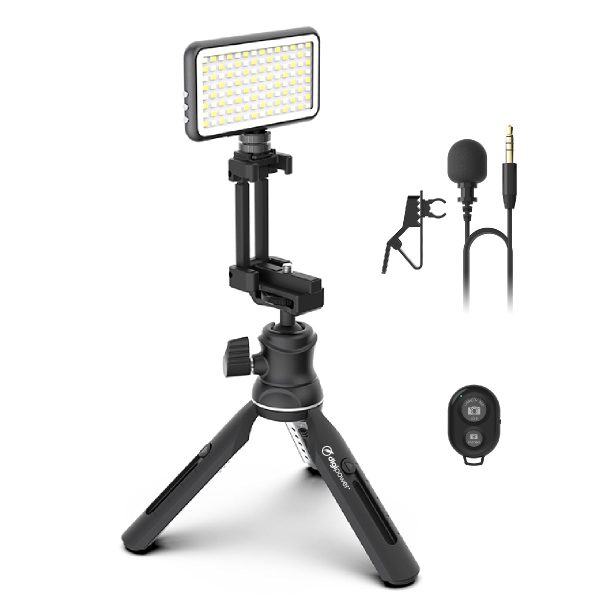 The Instructor - Professional Vlogging Kit (Includes Microphone, LED Light, Tripod & Phone Holder) Online Hot Sale