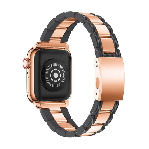 Apple Watch Series 6 5 4 3 2 Band, Cellulose Acetate Made Strap for iWatch 38mm, with Metal Links Bracelet Smart Wristband Supply