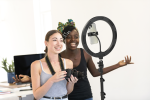 Streaming Studio Vlogging Kit 120LED 12  Ring Light + Professional Light Stand Cheap