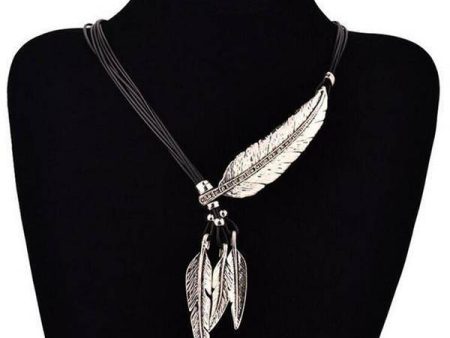 Feather Necklaces Rope Leather Vintage Statement Necklace Supply