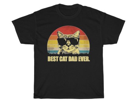 Best Cat Dad Ever Funny Mens Shirt Retro Cool Short-Sleeve , t-shirt for father, gift for him, plus size tee-shirt For Discount