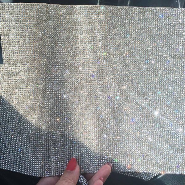 SS8 (2.5mm)  SS6 (2mm) 24x 40cm Glass Rhinestone Trim, Hotfix Strass Crystal Mesh Supply