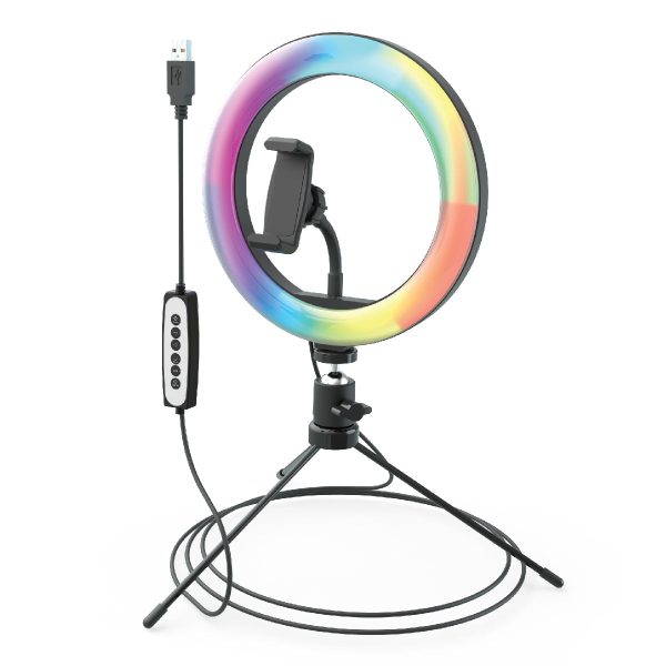 Shooting Star Video Blogging Kit with RGB Rainbow Ring Light on Sale