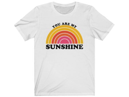 You are my sunshine rainbow design, Unisex Jersey Short Sleeve Tee small - large plus size Discount