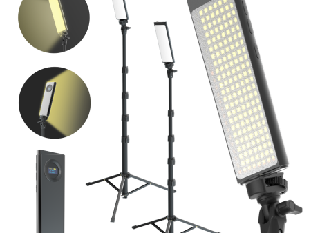 PRO2 - Two Point Lighting Set - Two 180 LED Lights + Two Pro Stands Kit Online Hot Sale