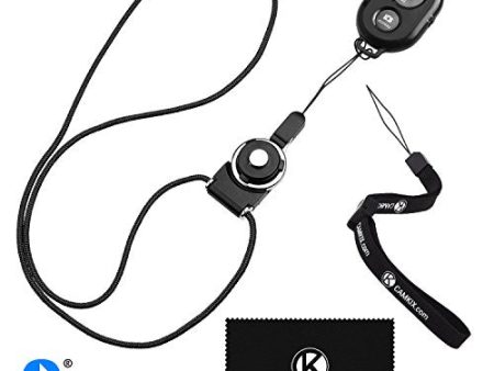 Bluetooth Camera Shutter Remote with Wrist Strap and Neck Lanyard Fashion