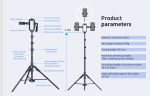 Multi-Function Stand with Smartphone, Camera, Light & Microphone Mount For Content Creation, Vlogging, Home & Studio Professional Use Online Hot Sale