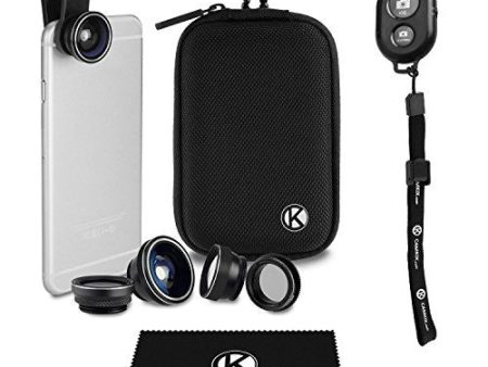 Universal 5in1 Lens Kit and Shutter Remote for Smartphone and Tablet Hot on Sale