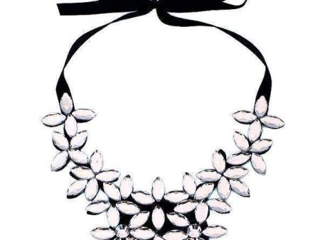 Rope Black Ribbon, Bohemian Resin Crystal Flowers Choker Necklaces Online now