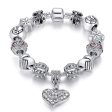 5 Styles, Silver Crystal Charm Bracelet Discount